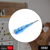 Screwdriver with metal tester for electrical diagnostics.